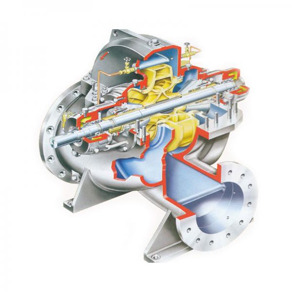 Single stage pump with two end supports