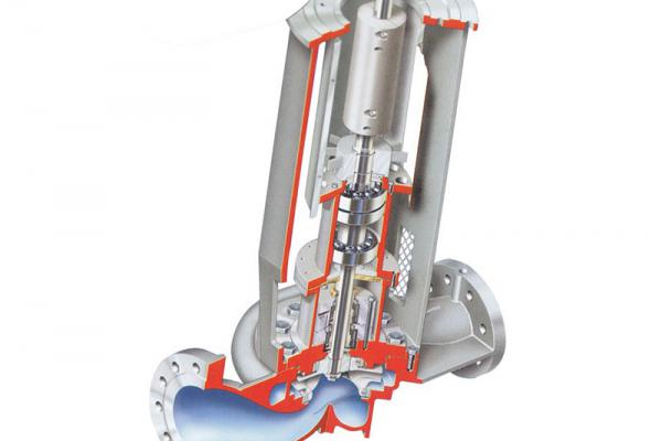 Vertical in-line pipeline pump 